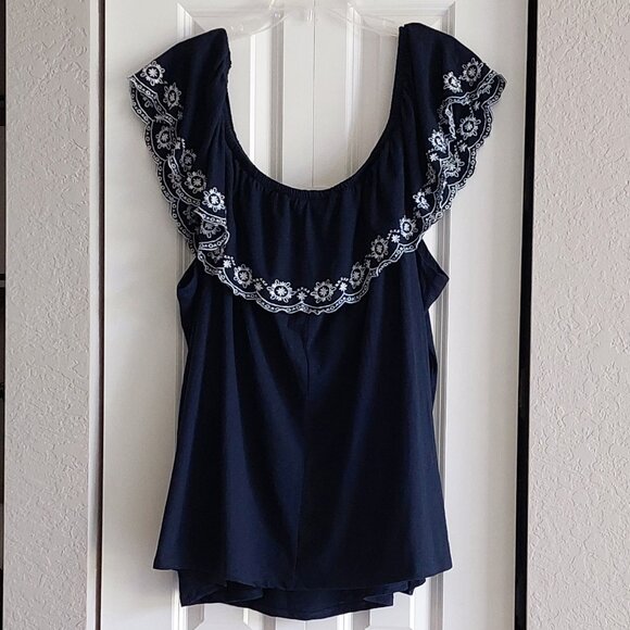 Lane Bryant Swing Ruffle Off the Shoulder Knit Top Women's Size 26/28 - Picture 5 of 14